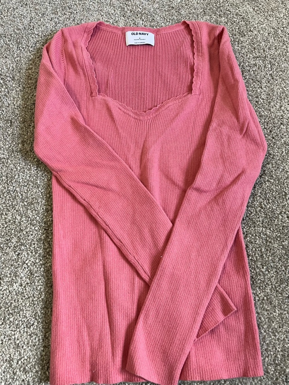 Pink ribbed Old Navy long sleeve